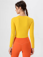 Round Neck Long Sleeve Active T-Shirt - Ladyez