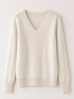 V-Neck Solid Color Sweater