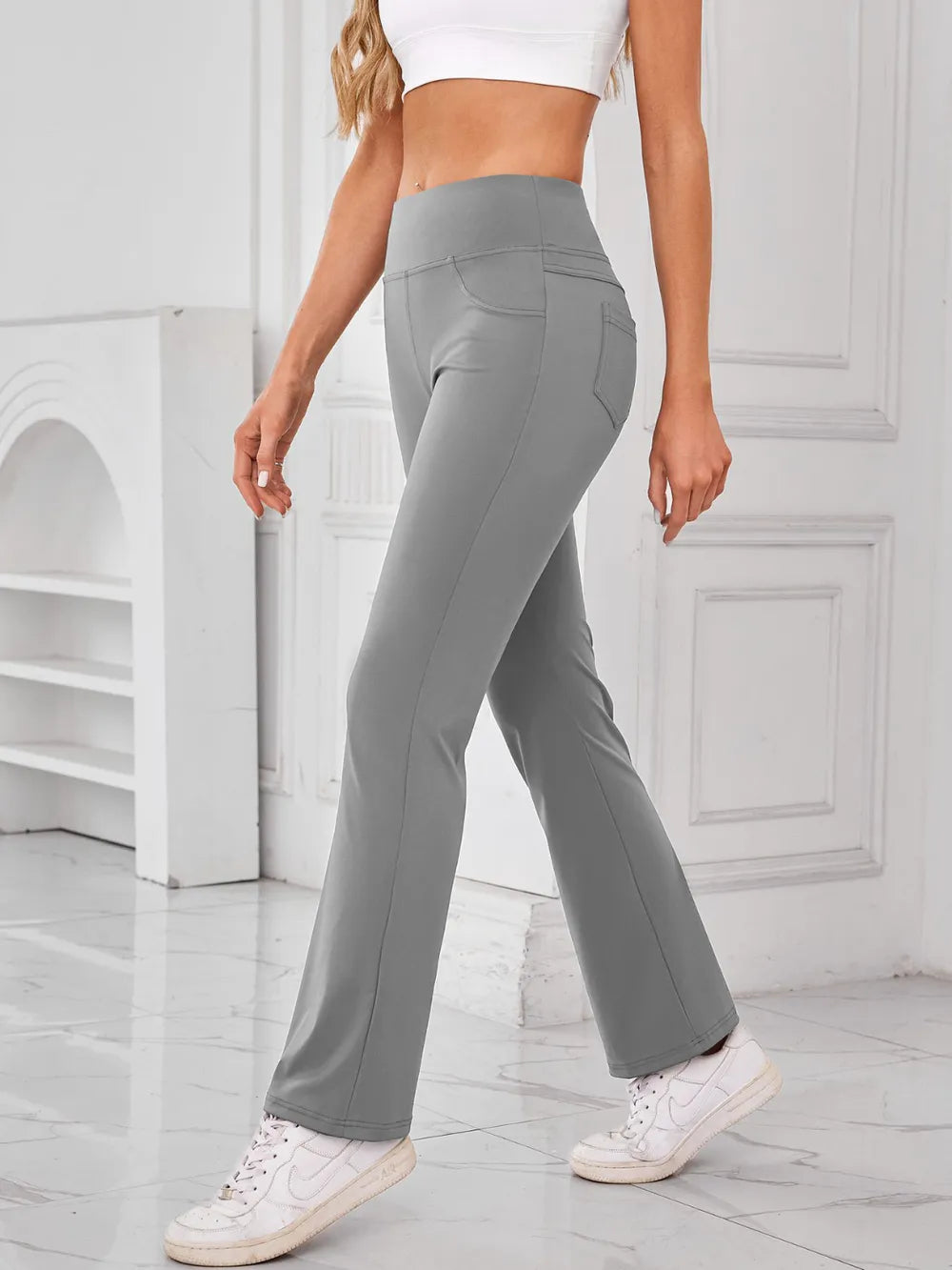 Lovelet High Waist Active Pants with Pockets - Ladyez