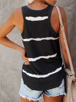 Full Size Striped Round Neck Tank Top Plus Size - Ladyez