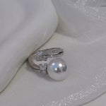 Pearl Zircon Bypass Ring