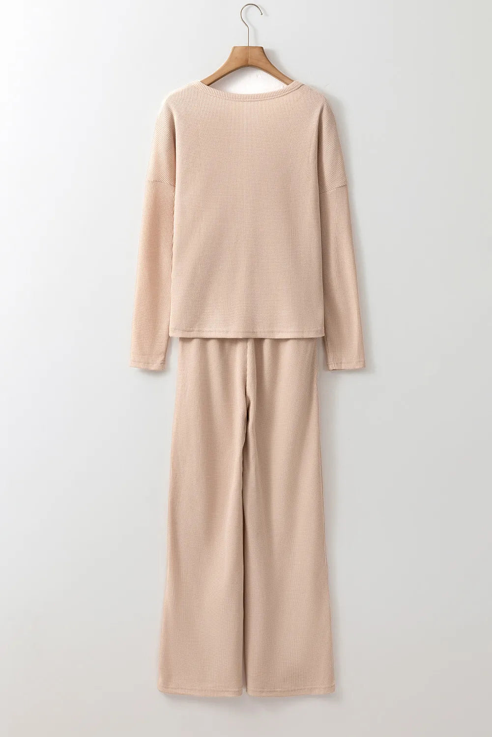 Round Neck Long Sleeve Top and Drawstring Pants Lounge Set - Ladyez