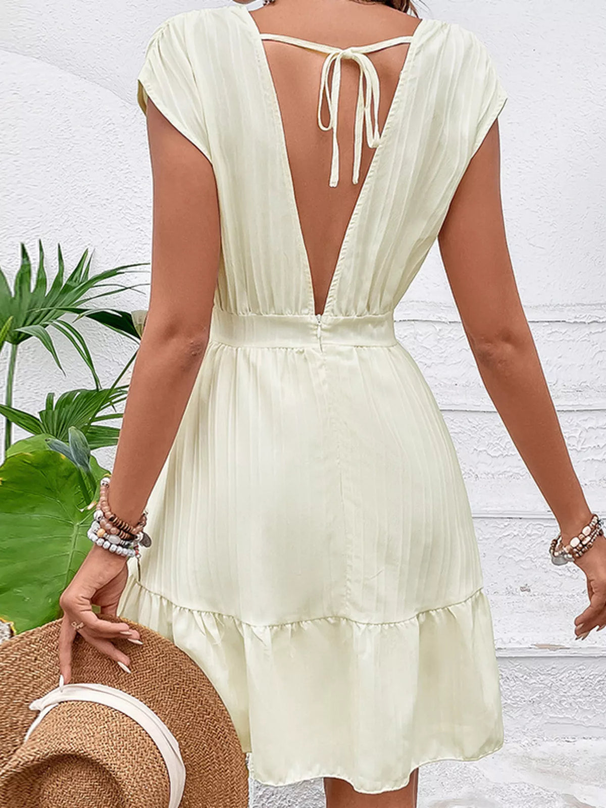 Tiered Cap Sleeve Mini Dress