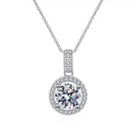 1 Carat Moissanite 925 Sterling Silver Pendant Necklace