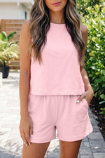 Round Neck Tee and Shorts Set