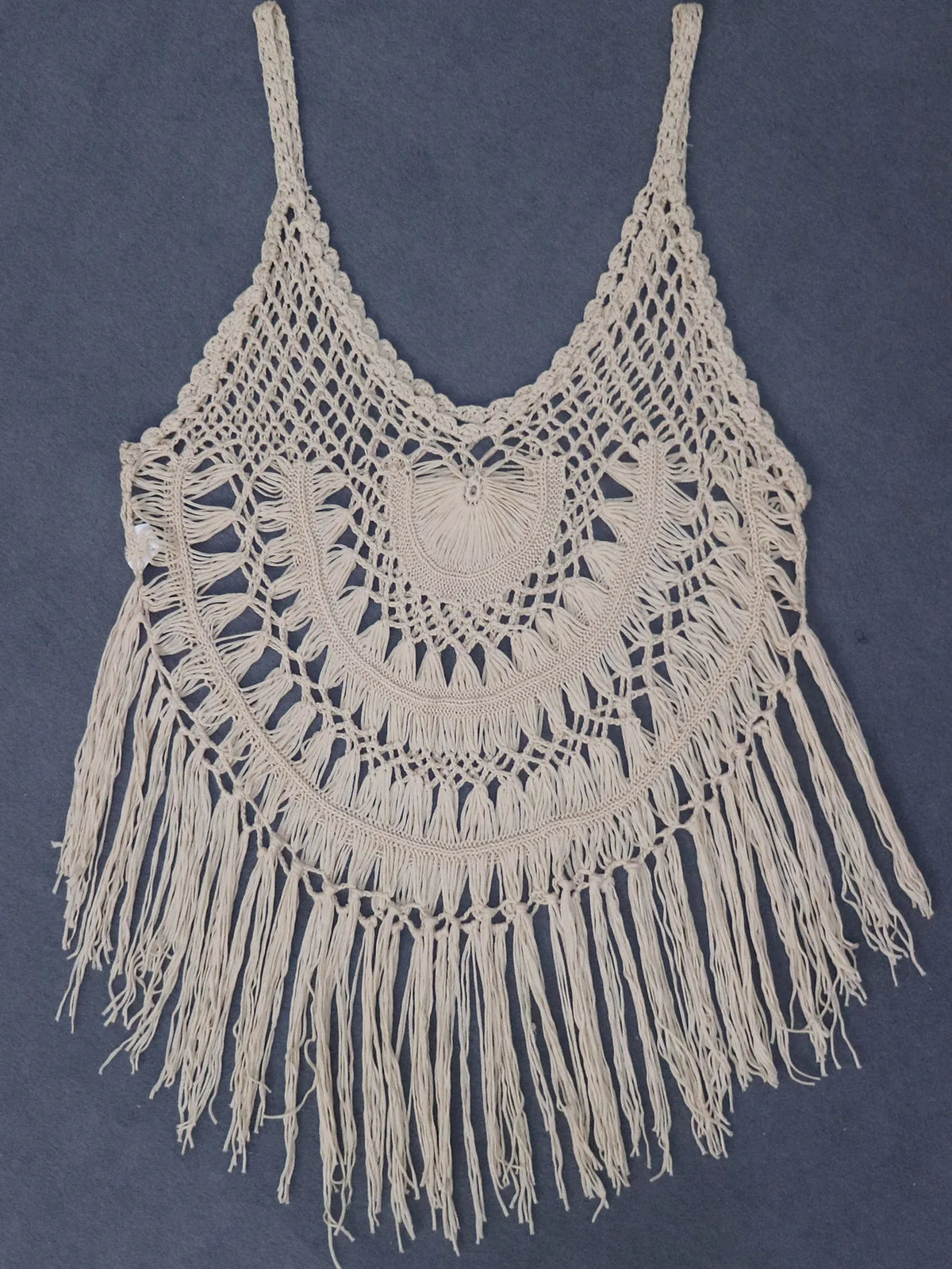 Crochet Fringe Beach Cover Up - Ladyez