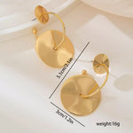 18K Gold-Plated Geometric Circle Drop Earrings