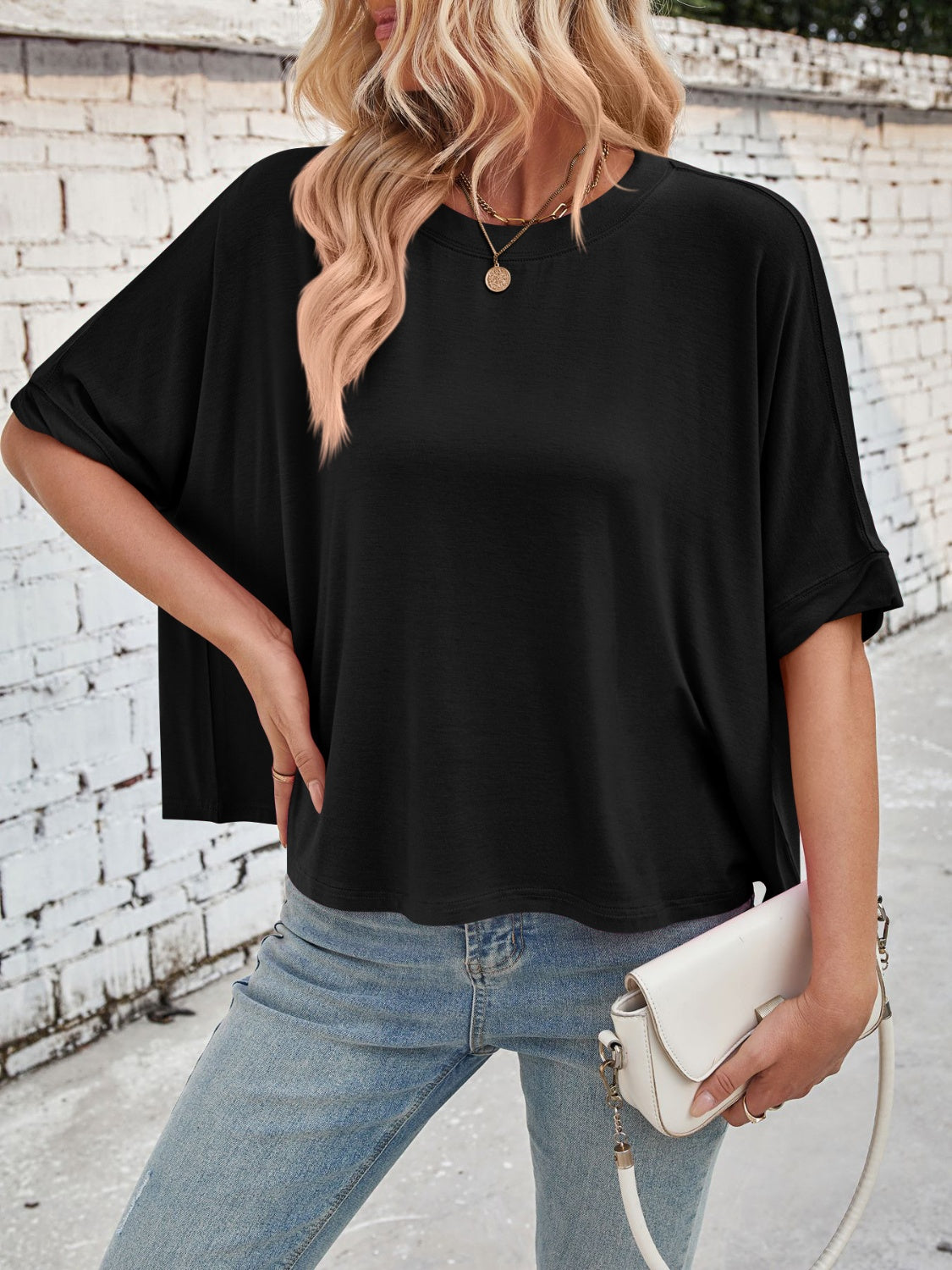 Lovelet Round Neck Half Sleeve T-Shirt - Ladyez