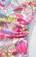 Floral Ruffle Trim Tummy Control One Piece Swimsuit - Ladyez