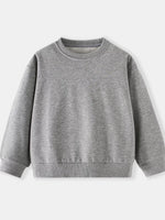 Children's Casual Solid Color Crew Neck Sweatshirt