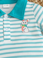 Children's Striped Polo Shirt & Solid Shorts Set