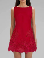 Flower Round Neck Sleeveless Dress