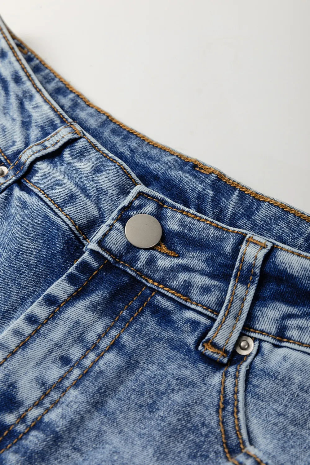 High-Waisted Wide-Leg Cuffed Jeans - Ladyez