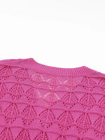 Buttoned Front Openwork Cardigan