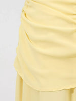 Sleeveless Ruched High-Slit Maxi Dress