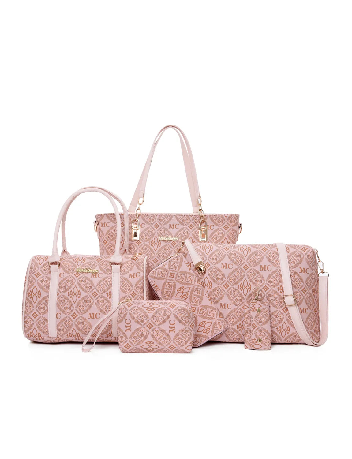 6-Piece Geometric Pattern Bag Set - Ladyez