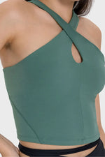Millennia Crisscross Grecian Neck Active Cami - Ladyez