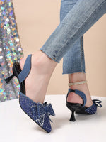 Rhinestone Bowknot Slingback Pumps