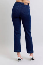 Judy Blue Full Size Hw Work Wear Knee Patch Straight Jeans Plus Size - Ladyez