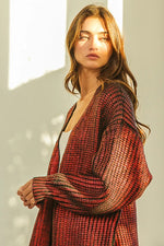 BiBi Metallic Knit V-neck Open Sweater Cardigan