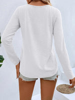 Full Size V-Neck Long Sleeve T-Shirt Plus Size