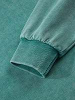 Half Zip Kangaroo Pocket Mineral Wash Baggy Hoodie
