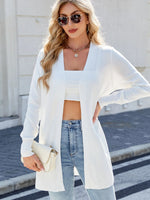 Striped Open Front Cardigan with Relaxed Fit