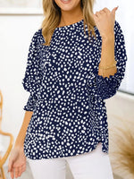 Animal Print Half Sleeve Blouse