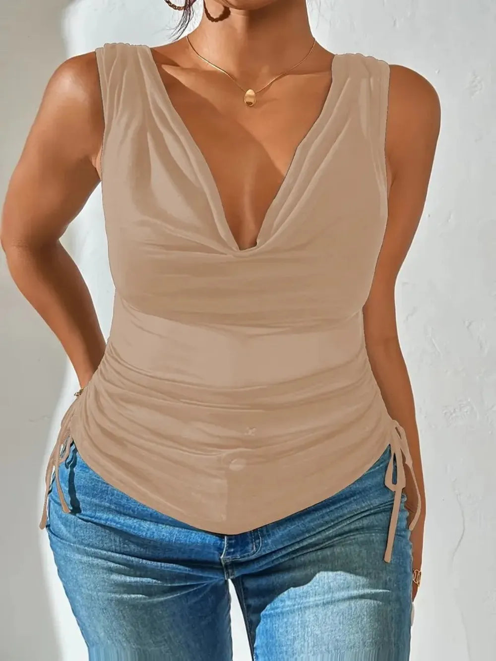 Side Drawstring Ruched Tank