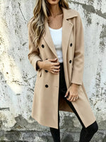 Full Size Double-Breasted Lapel Collar Coat Plus Size