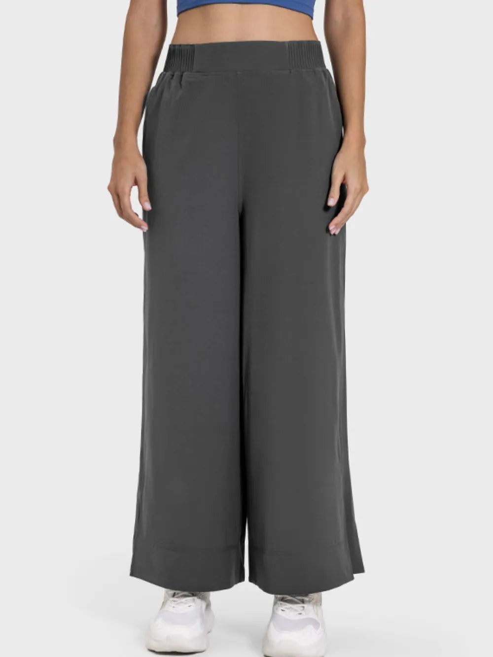 Millennia Slit Wide Leg Active Pants - Ladyez
