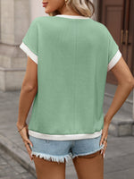 Contrast Trim Short Sleeve T-Shirt – Neutral Tones