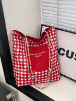 Gingham Pattern Tote Bag