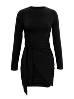 Round Neck Long Sleeve Bodycon Dress