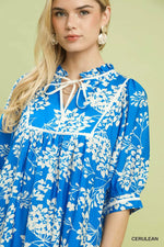 Umgee Floral Babydoll Dress with Pockets