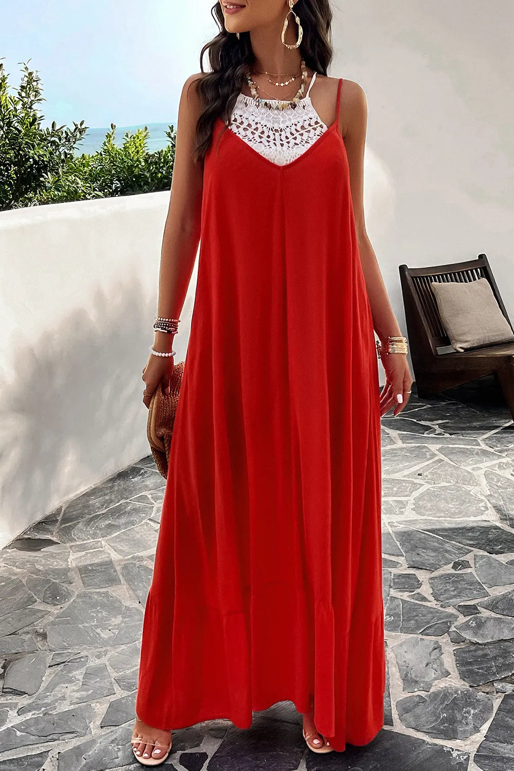 Devine Backless Maxi Cami Dress with Pockets - Ladyez