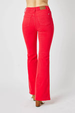 Judy Blue Full Size Hw Tummy Control Garment Dyed Flare Jeans Plus Size - Ladyez