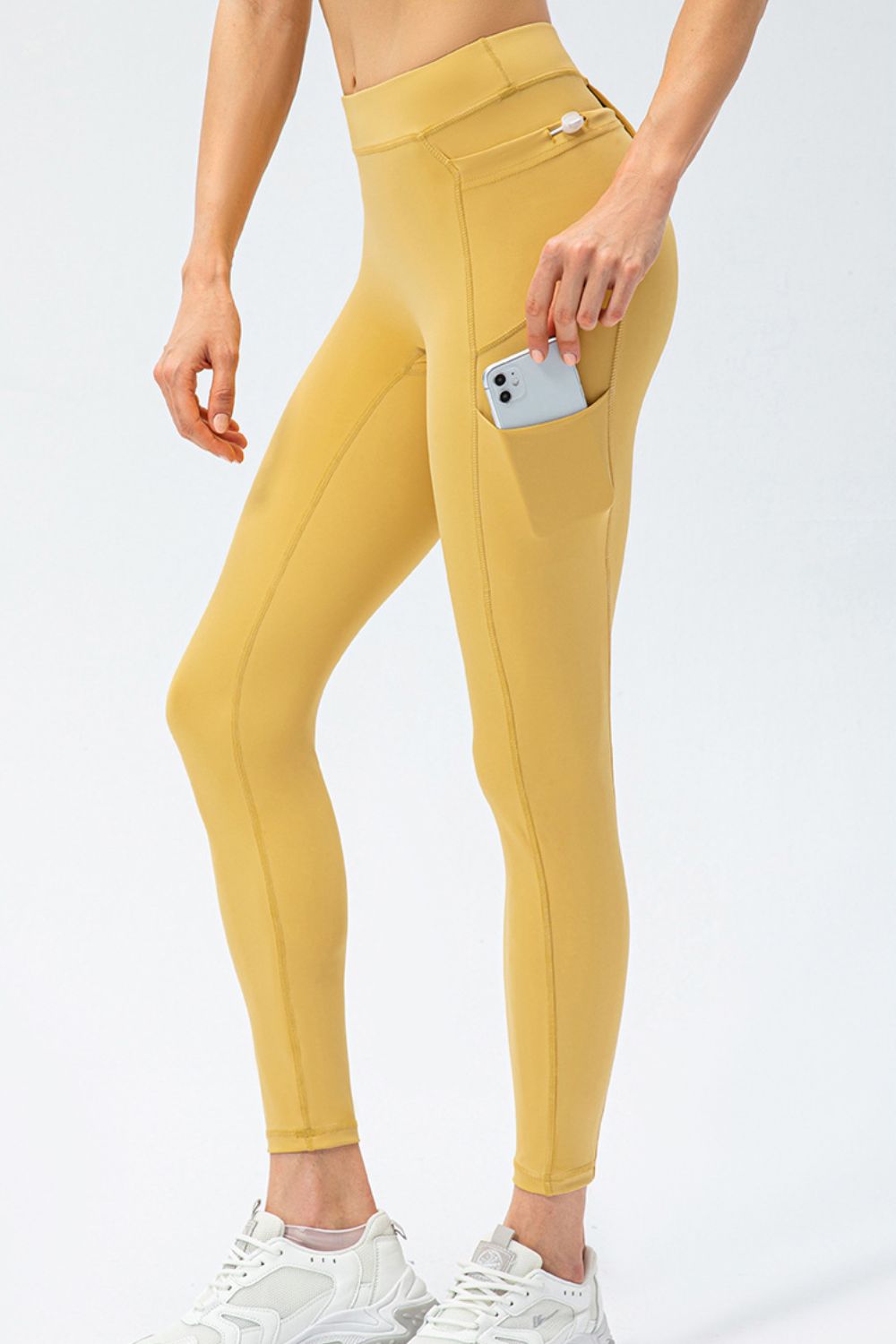Full Size Slim Fit High Waist Long Sports Pants with Pockets - Ladyez