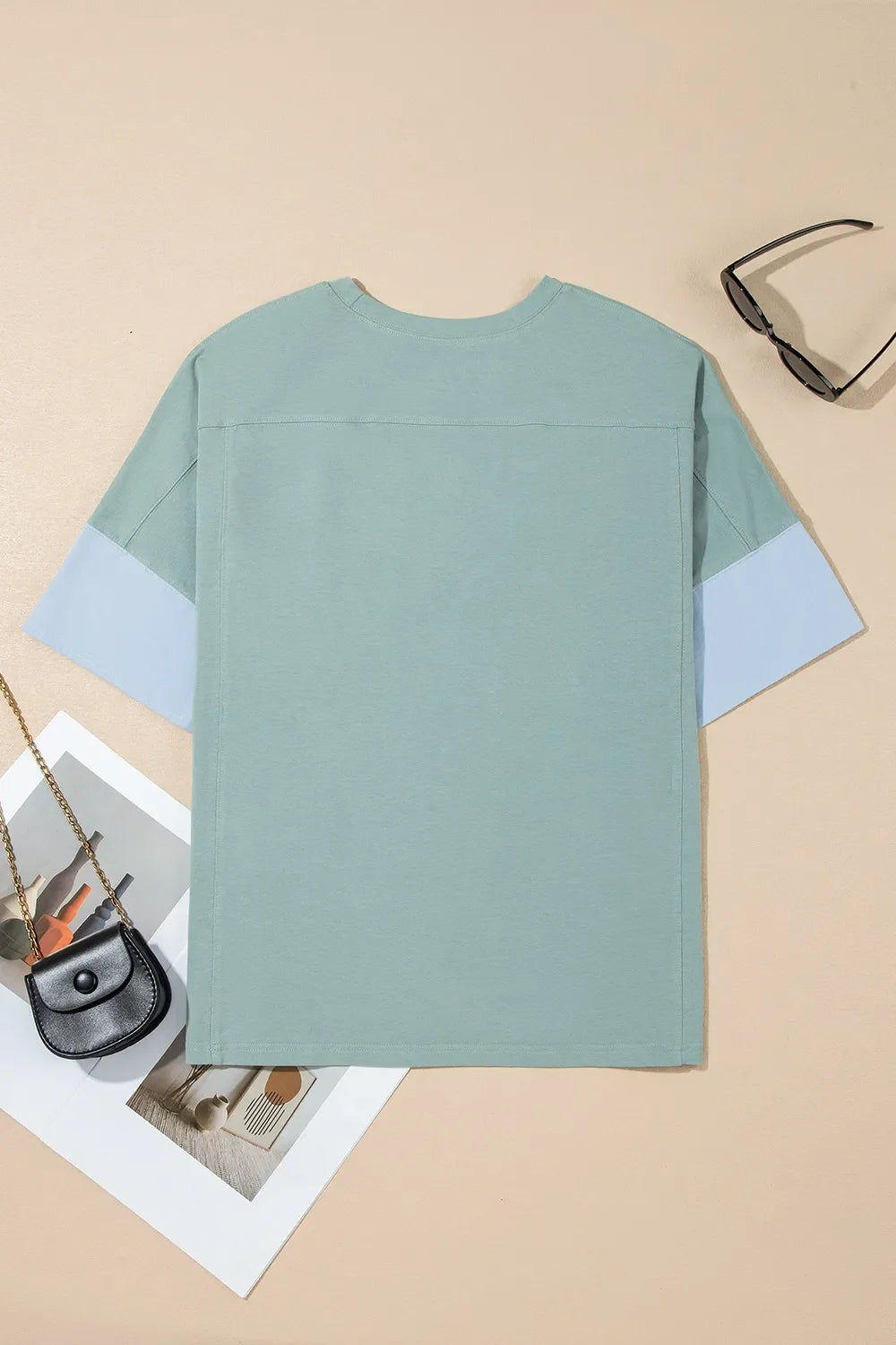 Frayed Denim Star Patched Oversize T Shirt