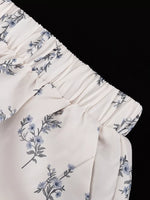 Floral Print Balloon Sleeve Top and Shorts Set
