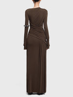 Ruched Long Sleeve Maxi Dress