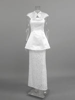 Cap Sleeve Top and Lace Skirt Set