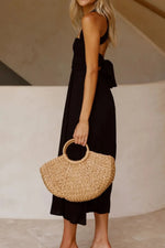 Crisscross Smocked Wide Strap Dress