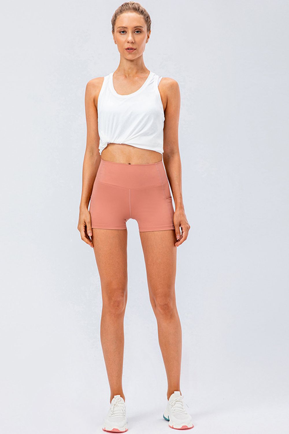 Slim Fit Wide Waistband Sports Shorts - Ladyez