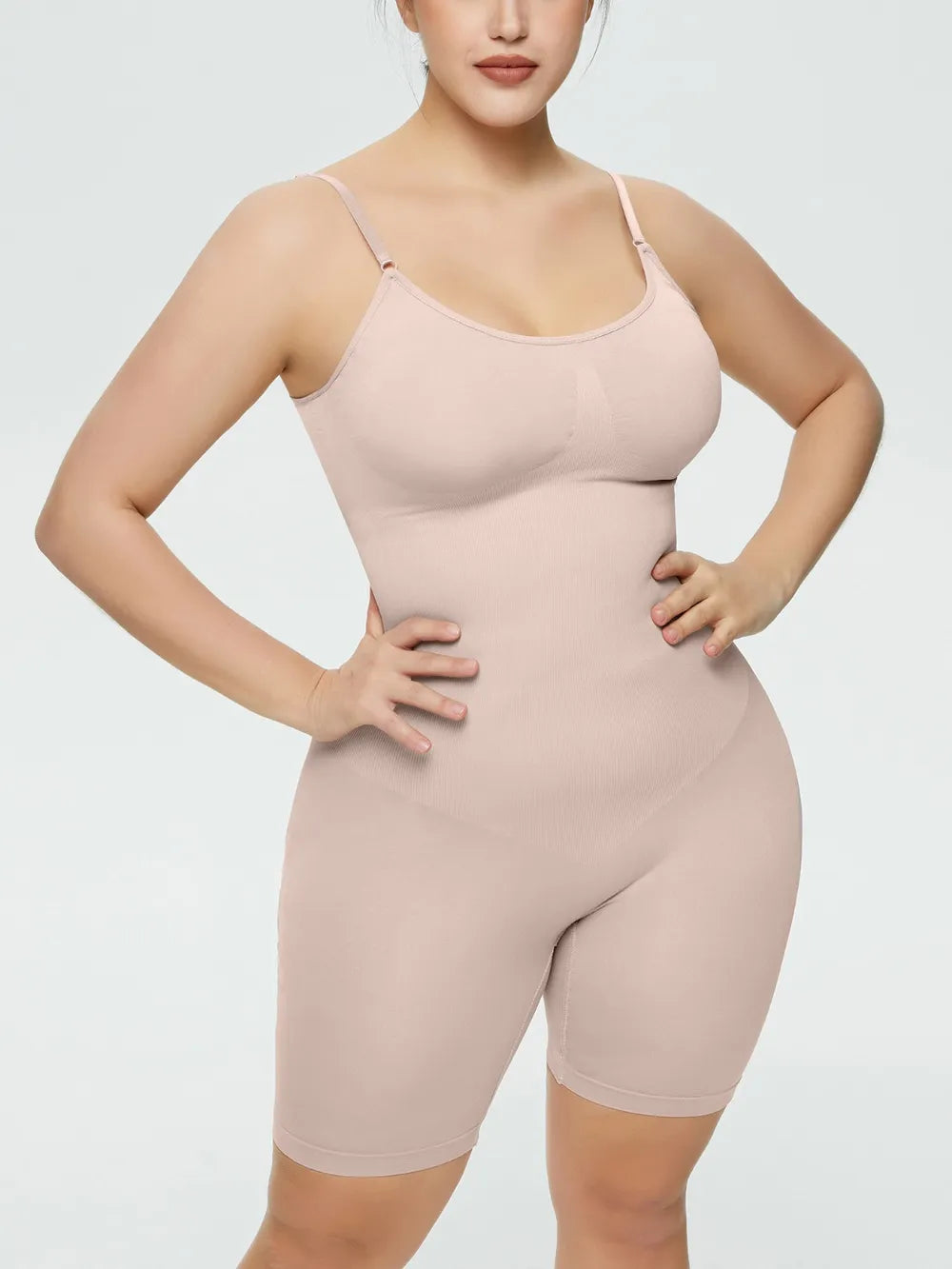 Full Size Spaghetti Strap Shaping Romper - Ladyez