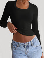 Square Neck Long Sleeve T-Shirt