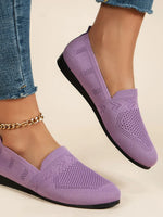 Mesh Round Toe Flat Slip-Ons