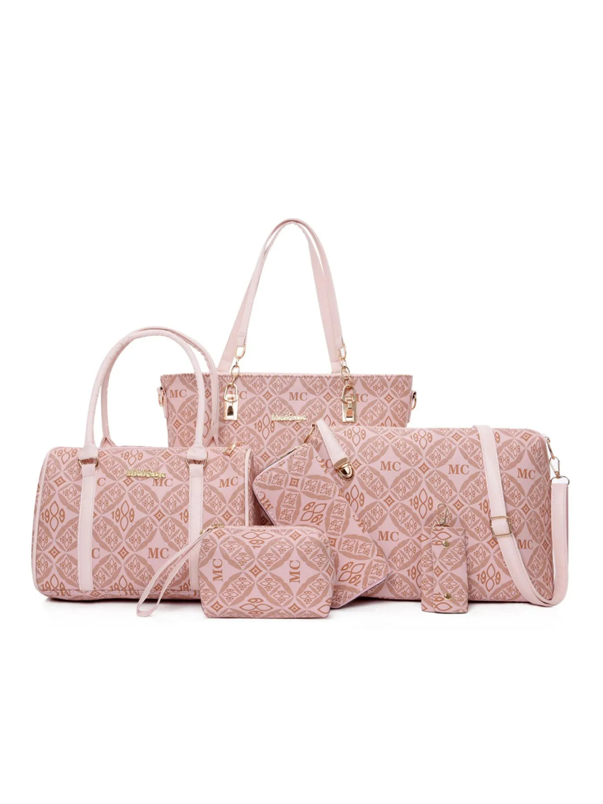 6-Piece Geometric Pattern Bag Set - Ladyez