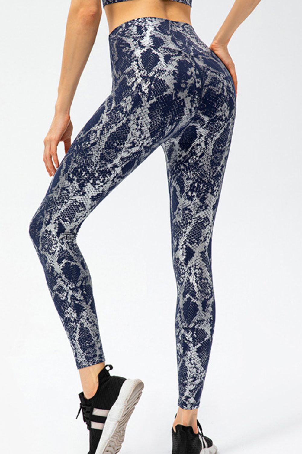 Animal Print Slim Fit Wide Waistband Long Sports Pants - Ladyez