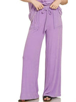 Zenana Ribbed Acid Wash Rayon Top & Pants Set